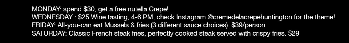 creme de la crepe huntington beach specials